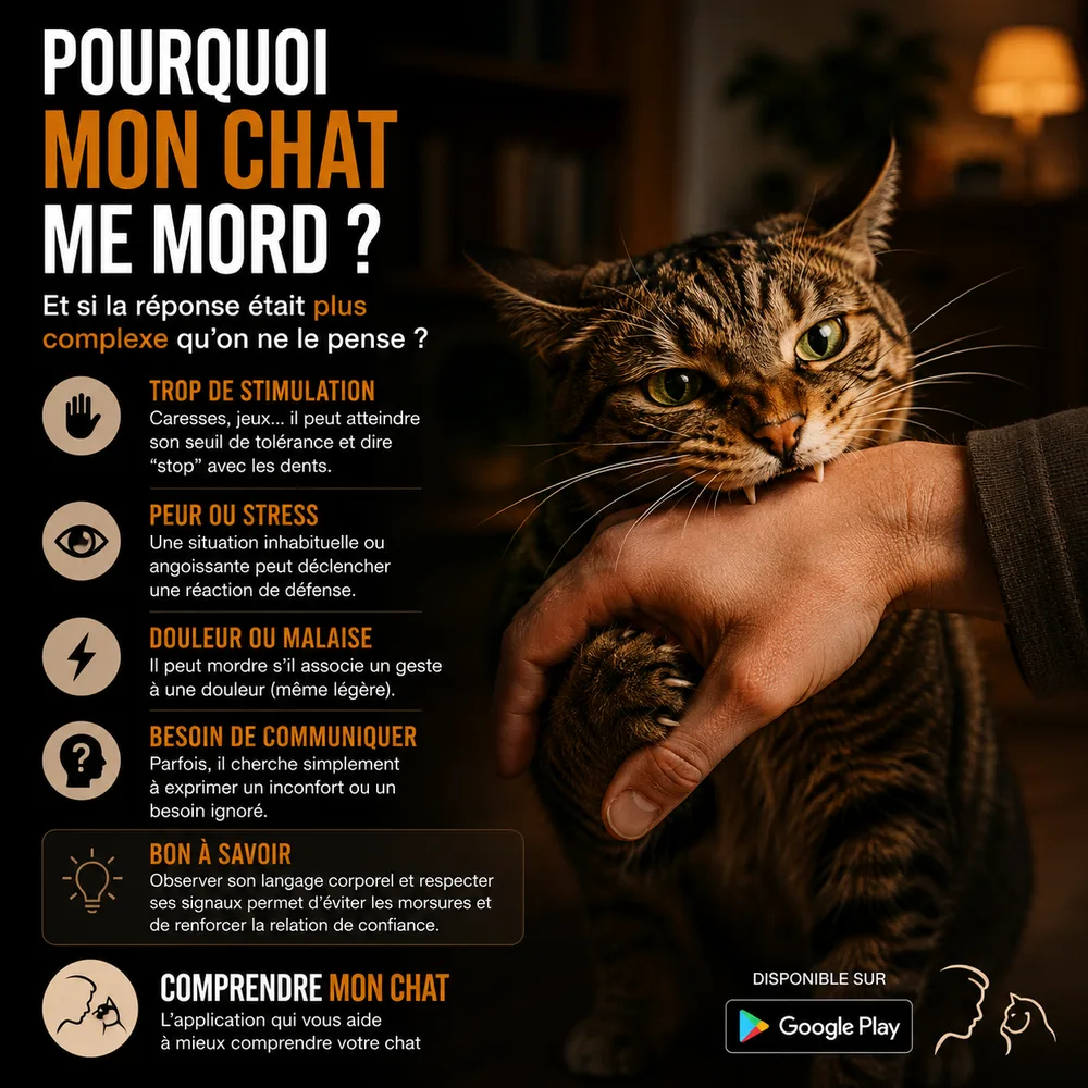 Affiche : Pourquoi mon chat me mord ?